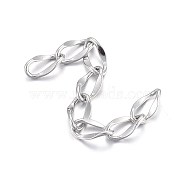 304 Stainless Steel Chain Extender, Stainless Steel Color, 29x2.5mm(X1-STAS-L214-04A)