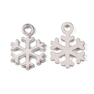 Tibetan Style Alloy Pendants, Cadmium Free & Lead Free, Snowflake, for Christmas, Silver Color Plated, 15x12x1mm, Hole: 2mm(TIBEP-E012-S)