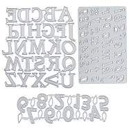 CRASPIRE Number & Alphabet Frame Carbon Steel Cutting Dies Stencils, for DIY Scrapbooking/Photo Album, Decorative Embossing DIY Paper Card, Matte Platinum Color, 3pcs/set(DIY-CP0001-03)