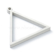 202 Stainless Steel Open Back Bezel Pendants, For DIY UV Resin, Epoxy Resin, Pressed Flower Jewelry, Triangle, Stainless Steel Color, 30x29x3mm, Hole: 1.8mm(STAS-H149-12P)
