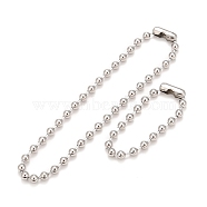 304 Stainless Steel Ball Chain Necklace & Bracelet Set, Jewelry Set with Ball Chain Connecter Clasp for Women, Stainless Steel Color, 8-7/8 inch(22.4~46.4cm), Beads: 8mm(STAS-D181-02P-01A)