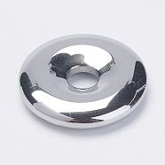 Non-Magnetic Synthetic Hematite Pendants, Donut/Pi Disc, Grade A, Platinum Plated, 30x6mm, Hole: 7mm(G-F424-06H)