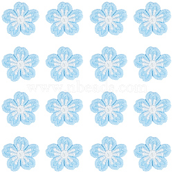 50Pcs Polyester Applqiues, Sew on Felt Patches, Costume Ornament Accessories, Flower, Light Sky Blue, 40x40x2.5mm(PATC-CY0001-60)