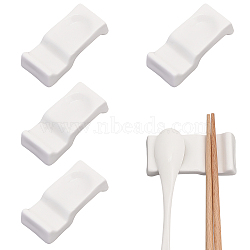 Porcelain Chopsticks Rest, Dinner Spoon Stand Knife Fork Holder, Rectangle, White, 78x35x18.5mm(DJEW-WH0063-34)