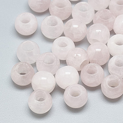 Natural Rose Quartz Beads, Large Hole Beads, Rondelle, 14x12mm, Hole: 5.5mm(X-G-T092-14mm-18)