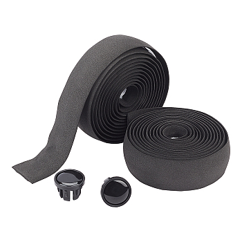 EVA Non-slip Band, Plastic Plug, Bicycle Accessories, Black, 29x3mm 2m/roll, 2rolls/set