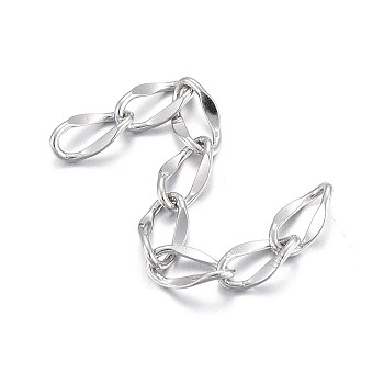 304 Stainless Steel Chain Extender, Stainless Steel Color, 29x2.5mm