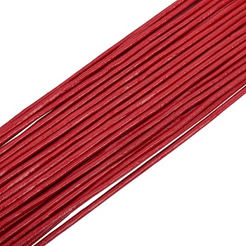 Cowhide Leather Cord, Leather Jewelry Cord, Jewelry DIY Making Material, Round, Dyed, Red, 2mm