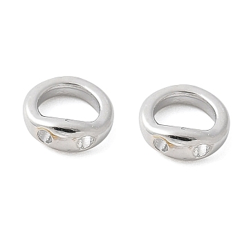 Brass Ring Charm Connectors, Bracelet Necklace End Loop Wire Protector, Cadmium Free & Nickel Free & Lead Free, Platinum, 5x1mm, Hole: 0.7mm