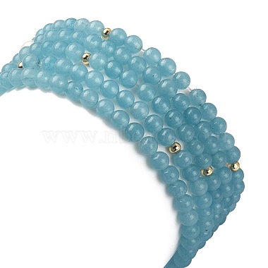 5Pcs 5 Style Natural Dyed White Jade & Pearl & Shell Star Beaded Stretch Bracelets Set(BJEW-JB09495-05)-5