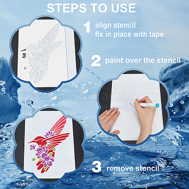 US 1 Set PET Hollow Out Drawing Painting Stencils(DIY-MA0002-89B)-4