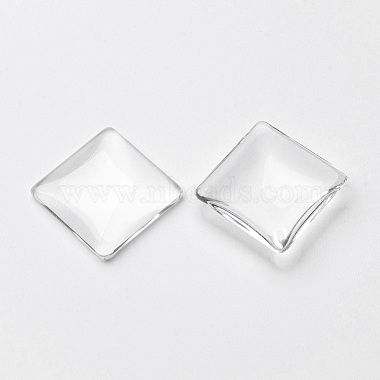 透明なガラスの正方形カボション(GGLA-S022-20mm)-2