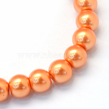 Baking Painted Pearlized Glass Pearl Round Bead Strands(HY-Q330-8mm-36)-2