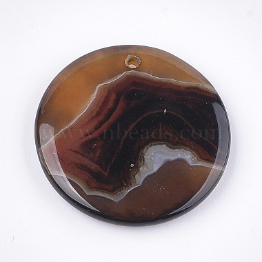Natural Banded Agate/Striped Agate Pendants(G-T105-41)-3