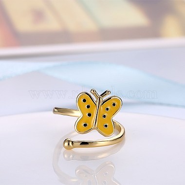 Fashion Butterfly Alloy Enamel Cuff Rings(RJEW-BB20413-A-8)-3