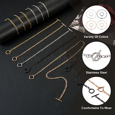 8Pcs 8 Style 304 Stainless Steel Figaro Chains Necklaces and Bracelets(SJEW-YS0001-02)-4
