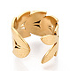 Leaf 304 Stainless Steel Cuff Ring Components(STAS-T066-61G)-3