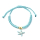 Starfish Shape Alloy Enamel Pendant Bracelets(BJEW-JB09883-02)-1