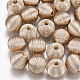 Perles de bois recouvertes de fil de cordon polyester(WOVE-S117-20mm-05)-2
