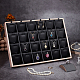 24-Slot Imitation Leather Cover with Wood Necklace Display Trays(NDIS-WH0003-011)-4