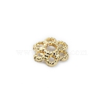 6-Petal Brass Bead Caps, Flower, Real 18K Gold Plated, 6x1.5mm, Hole: 1.4mm(FIND-WH0110-144)