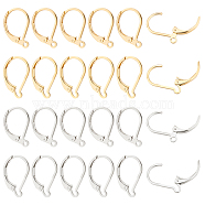 40Pcs 4 Style Brass Leverback Earring Findings, Golden & Silver, 15.5~15.6x10x1.5~2mm, Pin: 0.7~1.8mm, 10Pcs/style(KK-BC0009-59)