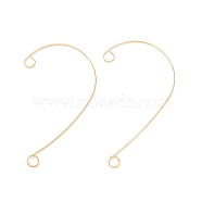 316 Stainless Steel Ear Cuff Findings, Climber Wrap Around Non Piercing Earring Findings with 2 Loop, Golden, 59x37x0.5mm, Hole: 4mm(STAS-H148-02G)