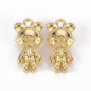 Rack Plating Alloy Pendants, Cadmium Free & Lead Free, Bear, Light Gold, 17.5x9x5.5mm, Hole: 1.5mm(PALLOY-N155-89-RS)