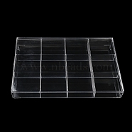 12 Grids Plastic Bead Containers with Cover, for Jewelry, Beads, Small Items Storage, Rectangle, Clear, 24x35x4.2cm(CON-K002-03A)