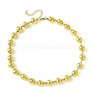 Ion Plating(IP) 304 Stainless Steel Bead Necklaces for Men Women, Golden, 14.33 inch(36.4cm)(NJEW-C053-05C-G)