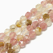 Tigerskin Glass Beads Strands, Faceted, Round, 9~10x8~9x8~9mm, Hole: 1mm, about 38pcs/14.3 inch(G-S300-82-10mm)