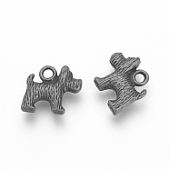 Tibetan Style Alloy Puppy Pendants, Dog Charms, Lead Free & Cadmium Free, Antique Silver, 13x14x4mm, Hole: 2mm, about 530pcs/1000g(TIBEP-Q076-005AS-RS)