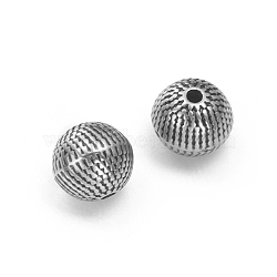 CCB Plastic Beads, Round, Antique Silver, 8mm, Hole: 1.4mm(CCB-L011-076AS)