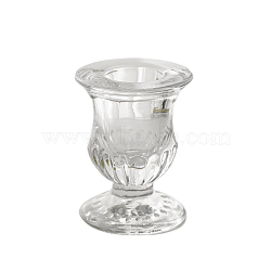 Glass Candlestick Holder, Pillar Candle Centerpiece, Perfect Home Party Decoration, Clear, 4.8x6.4cm(CAND-PW0013-50A)