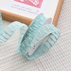 9M Polyester Organza Striped Ribbons, Garment Accessories, Gift Packaging, Pale Turquoise, 1 inch(25mm), about 9.84 Yards(9m)/Roll(PW-WG28416-02)