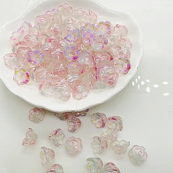 Handmade Lampwork Beads, AB Color, Lily of the Valley, Pink, 12x8mm, Hole: 1.2mm(LAMP-CJC0008-16G)