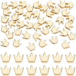 50Pcs Brass Beads, Long-Lasting Plated, Crown, Real 18K Gold Plated, 8x8x3mm, Hole: 1.5mm(KK-BBC0027-41A)
