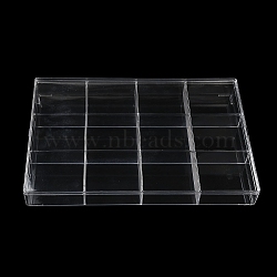 12 Grids Plastic Bead Containers with Cover, for Jewelry, Beads, Small Items Storage, Rectangle, Clear, 24x35x4.2cm(CON-K002-03A)