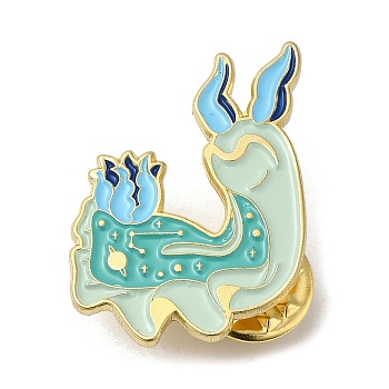 Cute Deep Sea Animal Enamel Pins, Badge, Golden Alloy Brooch for Backpack Clothes, Turtle, 29x22x1.5mm