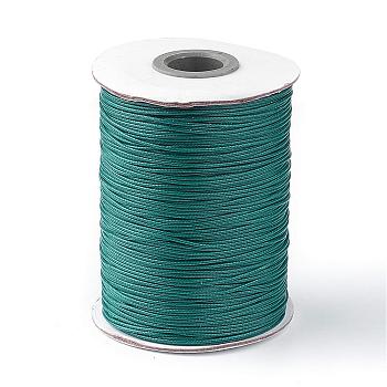 Korean Waxed Polyester Cord, Teal, 1mm, about 85yards/roll
