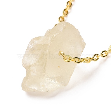 Collier pendentif pépite irrégulière citrine naturelle(G-E155-03G-03)-2