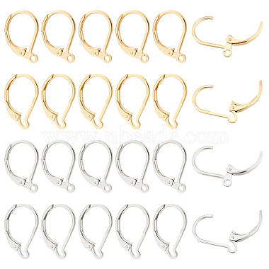 Golden & Silver Brass Leverback Earring Findings