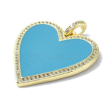 Rack Plating Real 18K Gold Plated Brass Micro Pave Cubic Zirconia Pendants(KK-B084-03G)-3