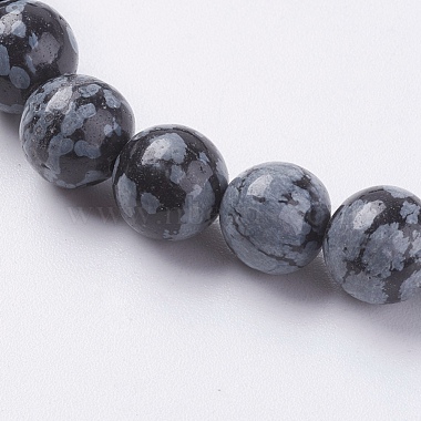Chapelets de perles de flocon de neige en obsidienne naturelle(G-G515-8mm-01)-3