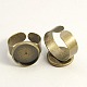 Antique Bronze Brass Finger Ring Shanks(X-UNKW-C2902-AB)-1