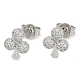 Rack Plating Club Brass Pave Cubic Zirconia Stud Earrings for Women(EJEW-Z059-10P)-1