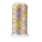 Segment Dyed Round Polyester Sewing Thread, for Hand & Machine Sewing, Tassel Embroidery, Colorful, 3-Ply 0.2mm, about 1000m/roll(OCOR-Z001-A-26)