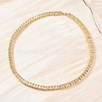 6MM Brass Pave Clear Cubic Zirconia Rectangle Tennis Necklaces, Cadmium Free & Lead Free, Rack Plating, Long-Lasting Plated, Real 18K Gold Plated, 16.22 inch(41.2cm)(KK-CBA4547-12G)