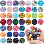 40Pcs 40 Colors Resin Rhinestone Beads, with Acrylic Round Beads Inside, for Bubblegum Jewelry, Mixed Color, 20~22x18~20mm, Hole: 2~2.5mm, 1pc/color(RESI-PA0001-24)