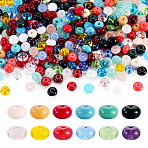 300Pcs Glass Seed Beads, Rondelle, Round Hole, Mixed Color, 8~8.5x4.5~5mm, Hole: 1.2~1.8mm(SEED-TA0001-69)